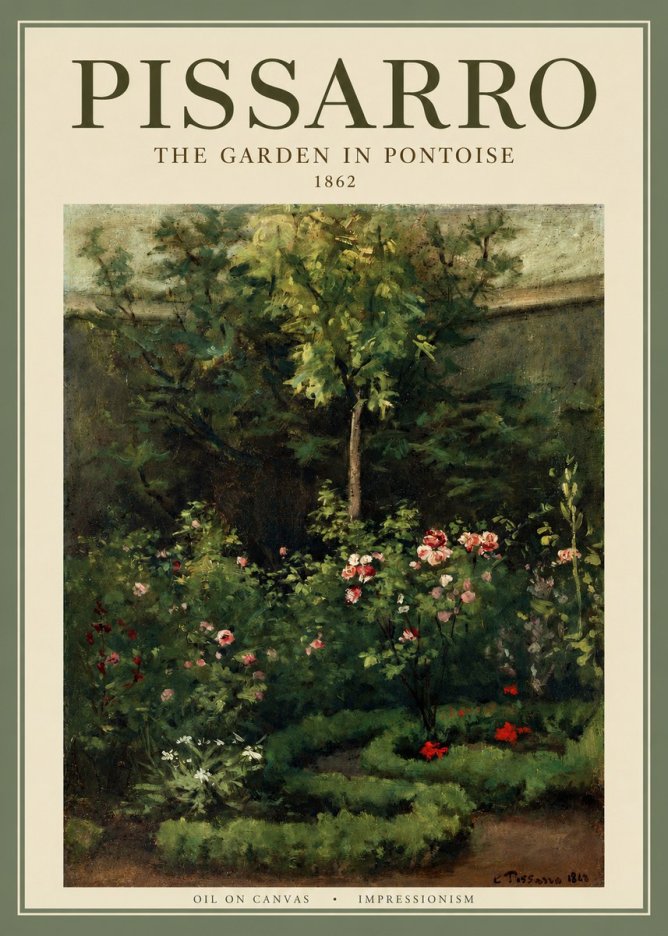 Pissarro The Garden in Pontoise No2 - Plakát