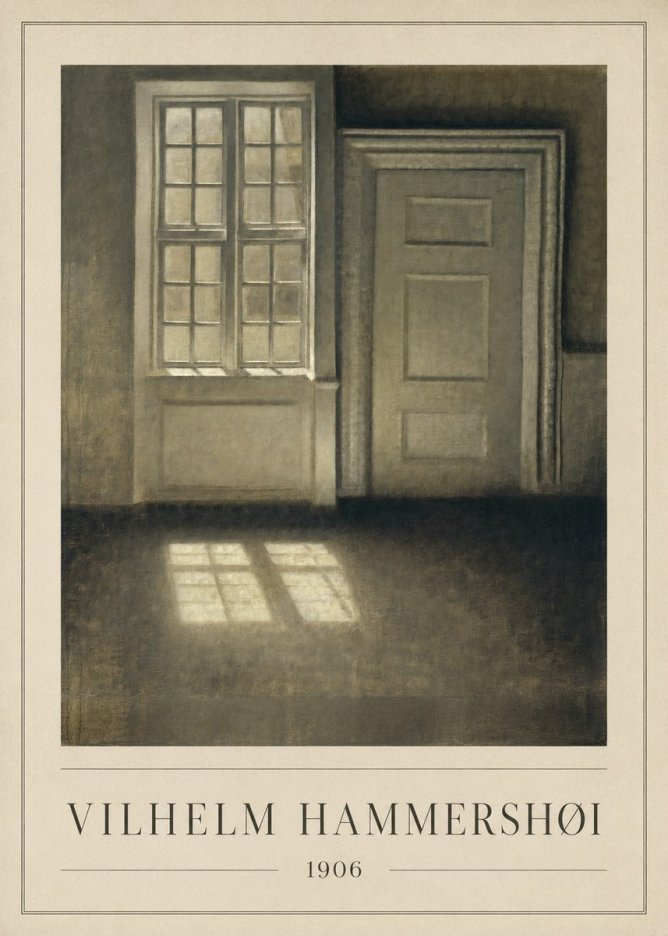 Vilhelm Hammershøi Interior. Sunlight on the Floor No1 - Plakát