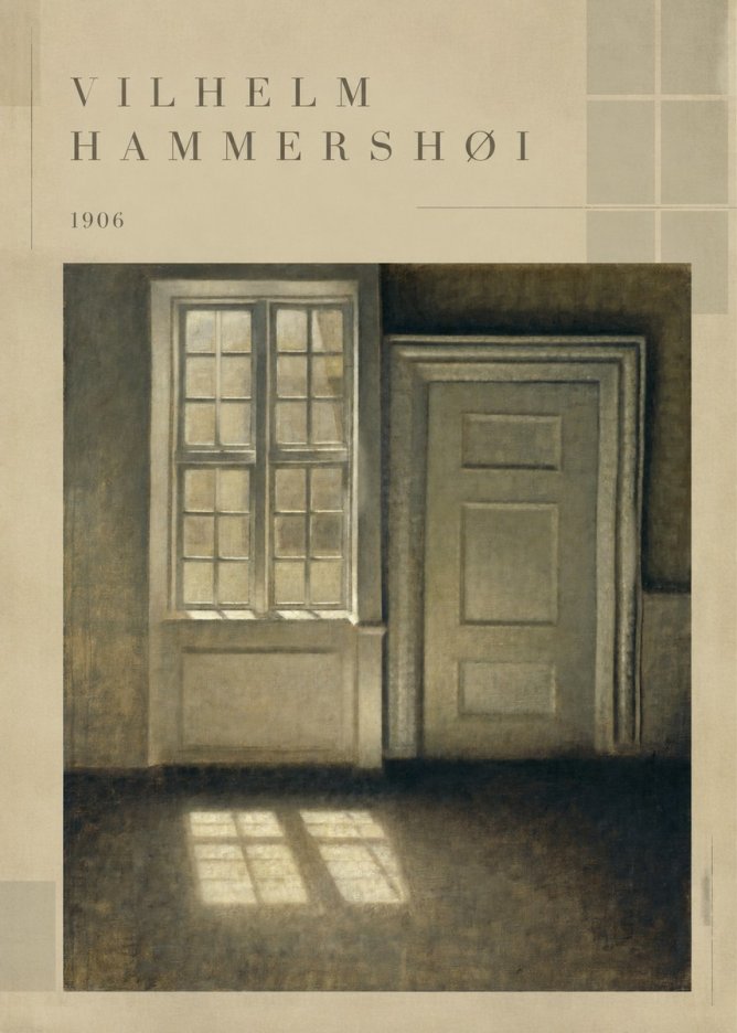 Vilhelm Hammershøi Interior. Sunlight on the Floor No5 - Plakát
