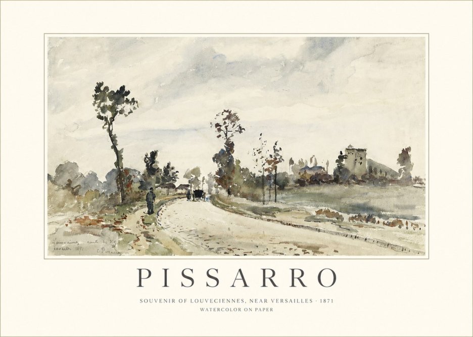 Pissarro Souvenir of Louveciennes, Near Versailles - 1871 No1 - Plakát