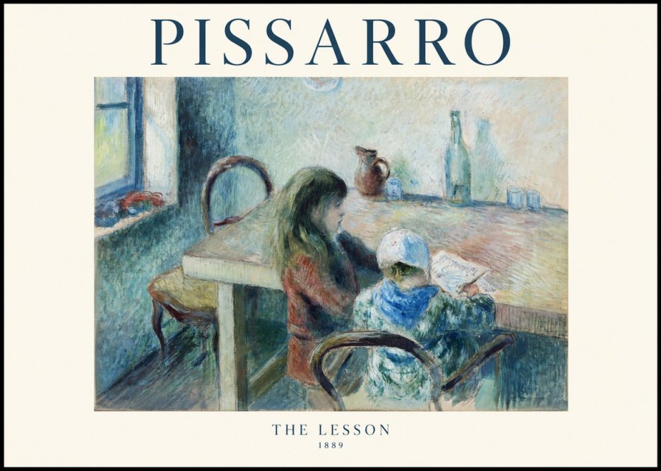 Pissarro The Lesson No1 - Plakát