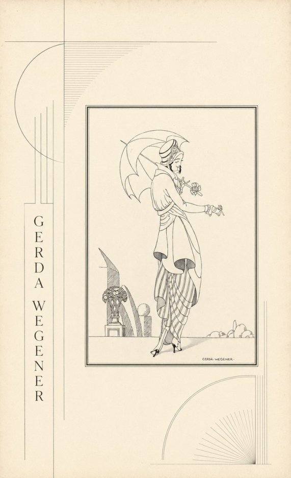 Gerda Wegener Elegant Figure with Parasol No2 - Plakát