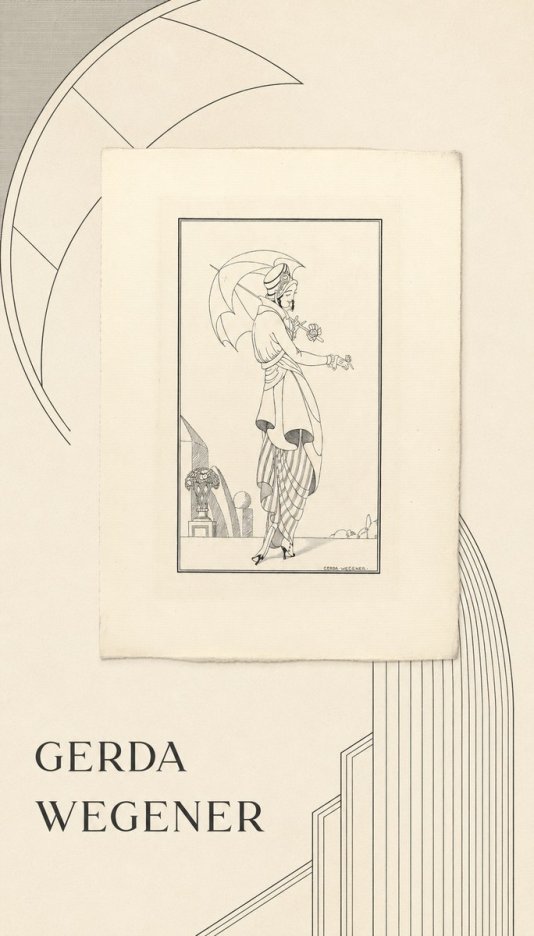 Gerda Wegener Elegant Figure with Parasol No5 - Plakát