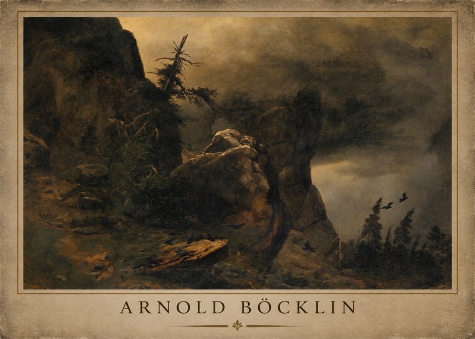 Arnold Böcklin Felsabhang Mit Wettertannen No3 - Plakát