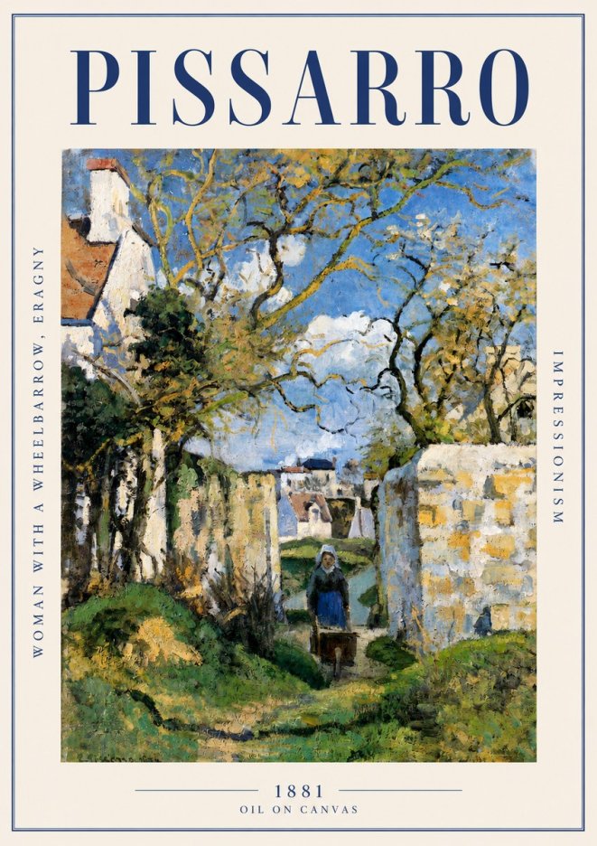 Pissarro Woman with a Wheelbarrow, Eragny No2 - Plakát