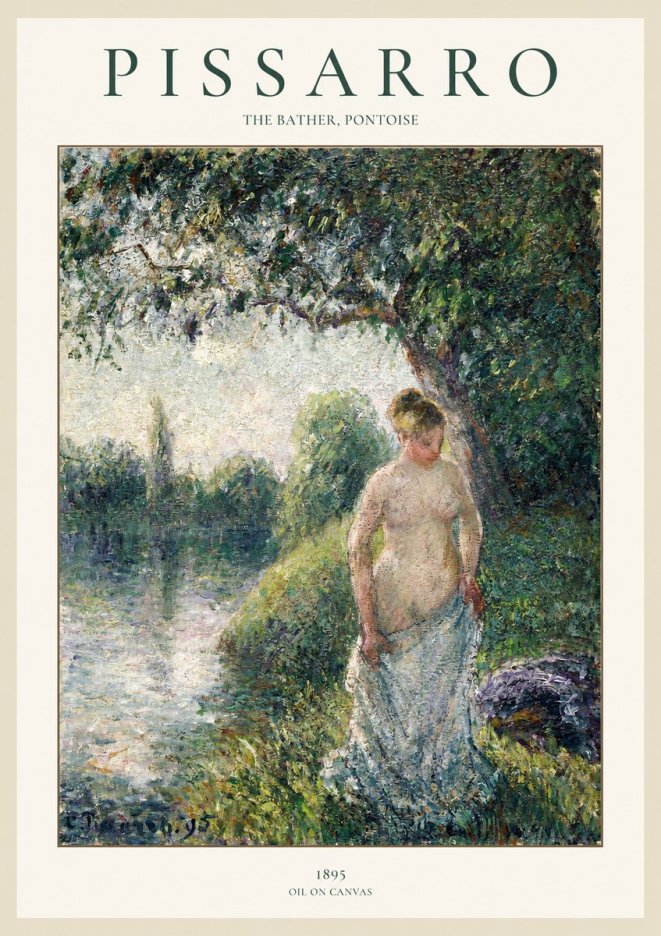 Pissarro The Bather, Pontoise No1 - Plakát