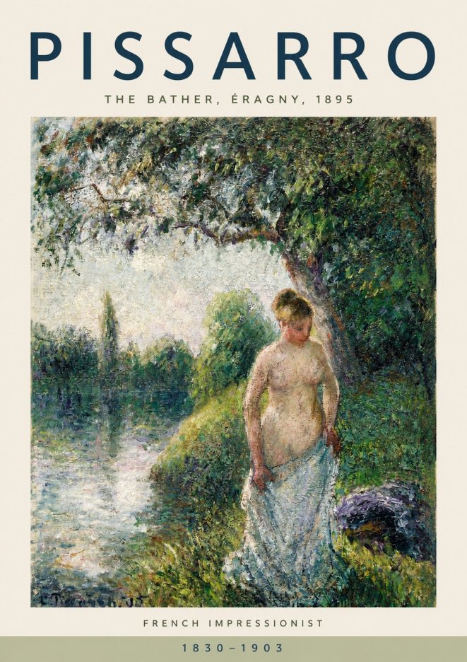 Pissarro The Bather, Pontoise No2 - Plakát