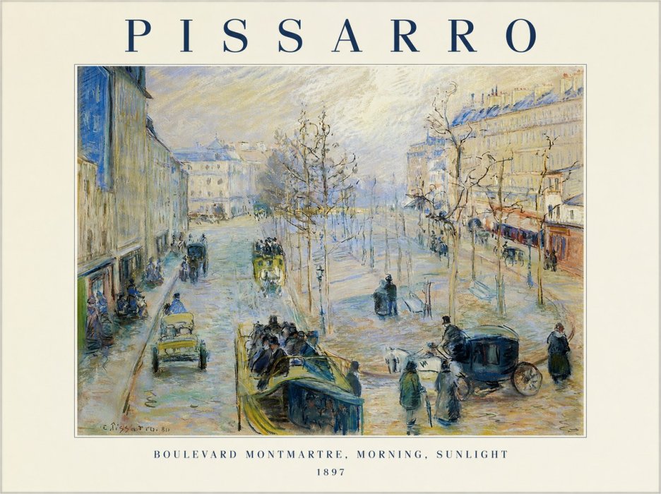 Pissarro Boulevard Montmartre, Morning, Sunlight I No1 - Plakát