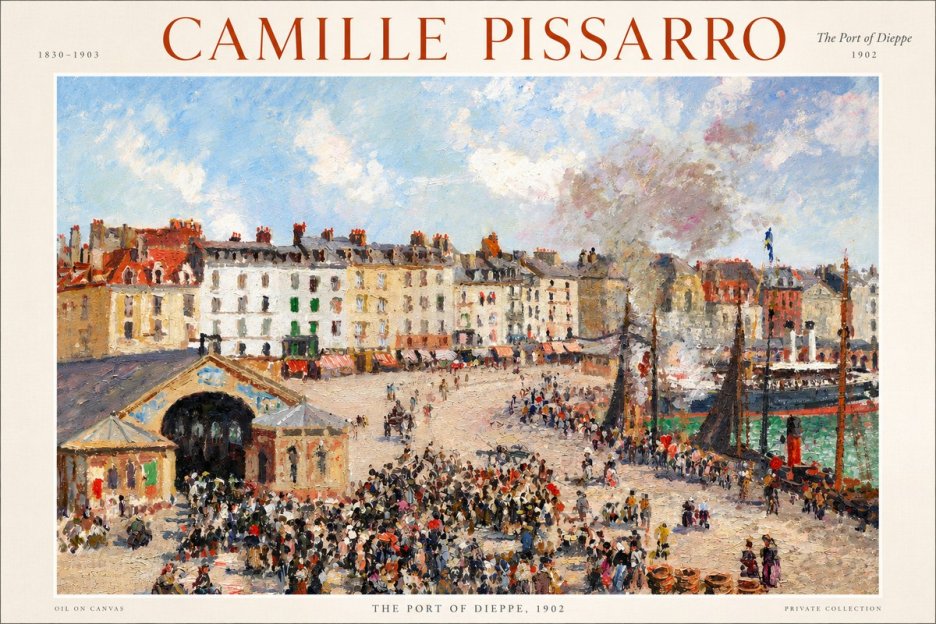 Pissarro Dieppe, the Fish Market No3 - Plakát