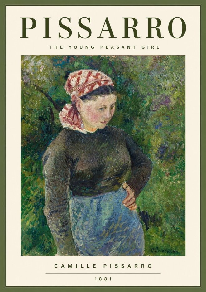 Pissarro The Young Peasant Girl No2 - Plakát
