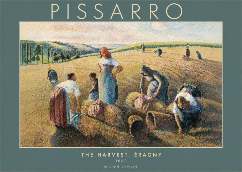 Pissarro The Harvest, Éragny No2 - Plakát