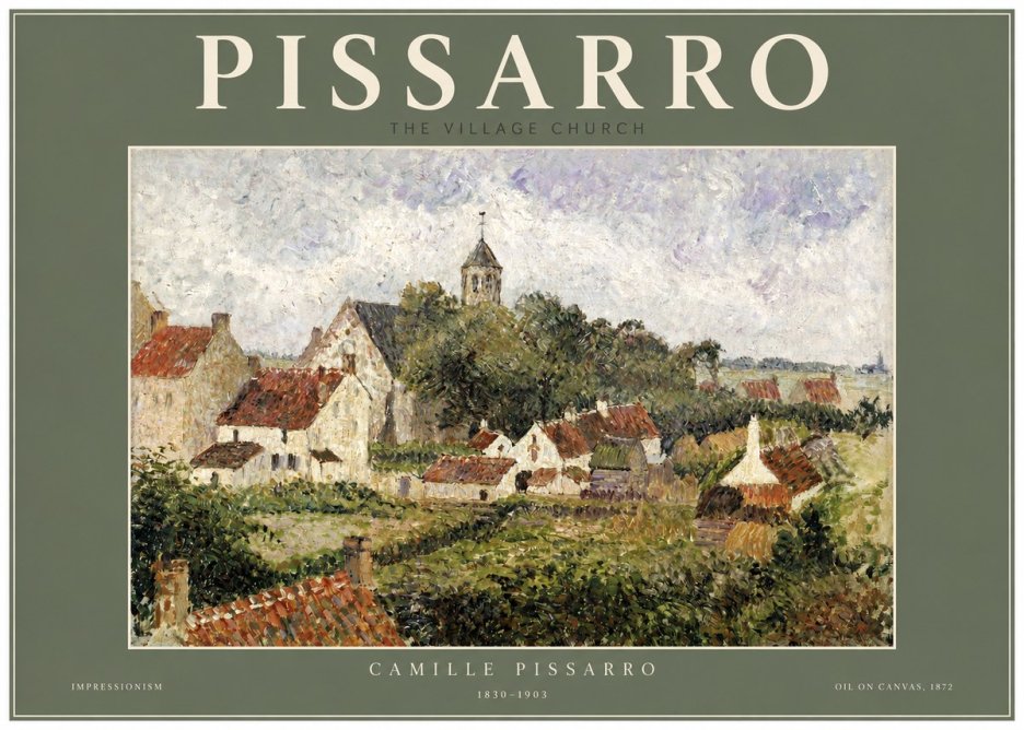 Pissarro French Village Landscape No3 - Plakát