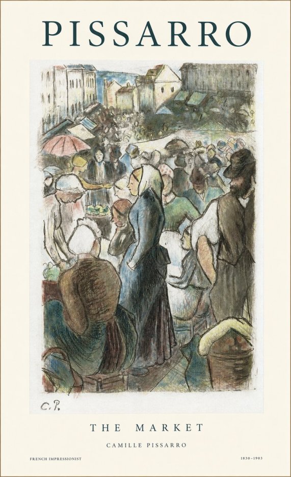 Pissarro The Market I No1 - Plakát
