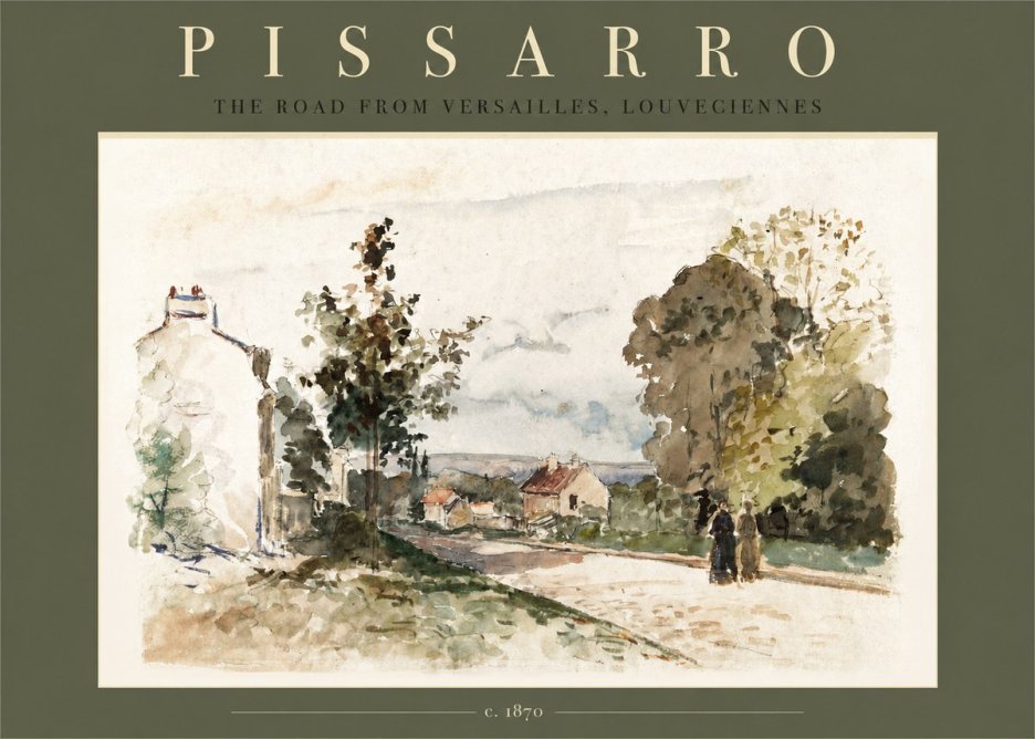 Pissarro The Road from Versailles, Louveciennes No2 - Plakát