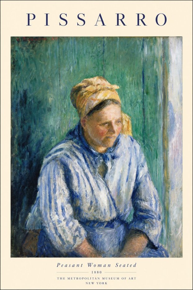 Pissarro Peasant Woman Seated No1 - Plakát