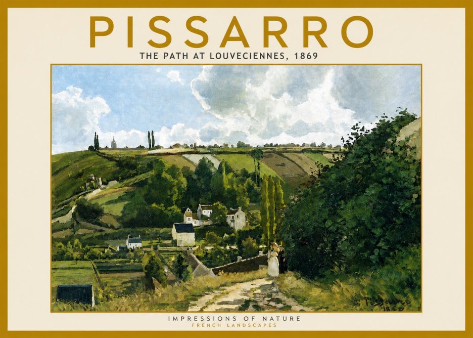 Pissarro The Path at Louveciennes, 1869 No5 - Plakát