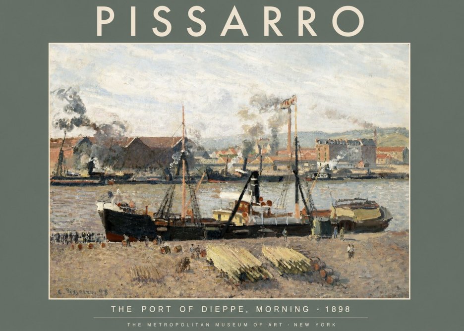 Pissarro The Port of Dieppe, Morning · 1898 No2 - Plakát