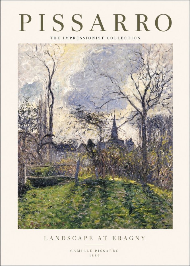 Pissarro Landscape at Eragny No1 - Plakát
