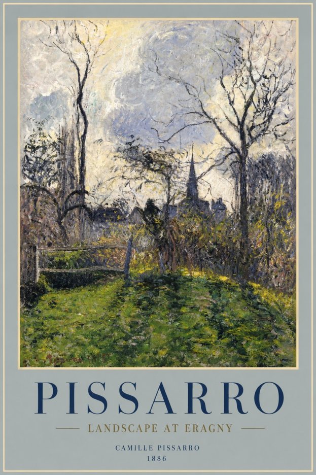 Pissarro Landscape at Eragny No2 - Plakát