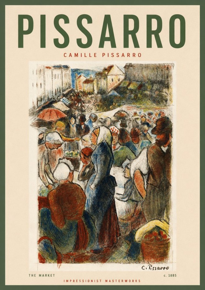 Pissarro The Market No2 - Plakát