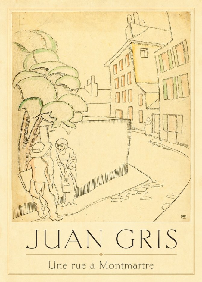 Juan Gris Une Rue À Montmartre No1 - Plakát