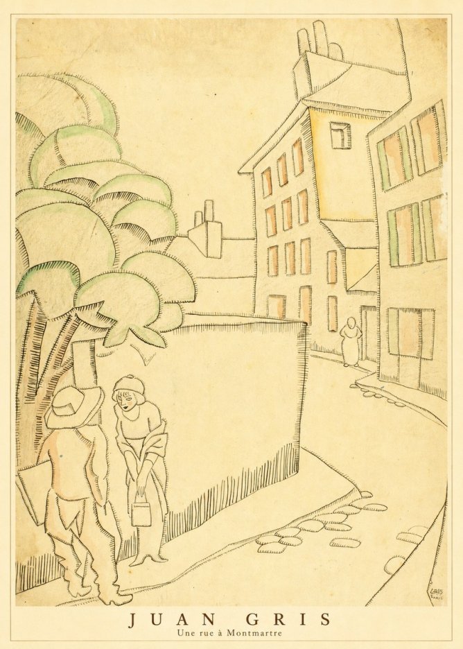 Juan Gris Une Rue À Montmartre No4 - Plakát