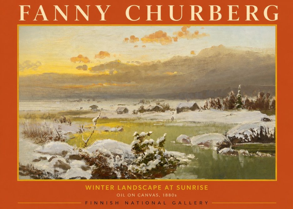 Fanny Churberg Winter Landscape at Sunrise No2 - Plakát