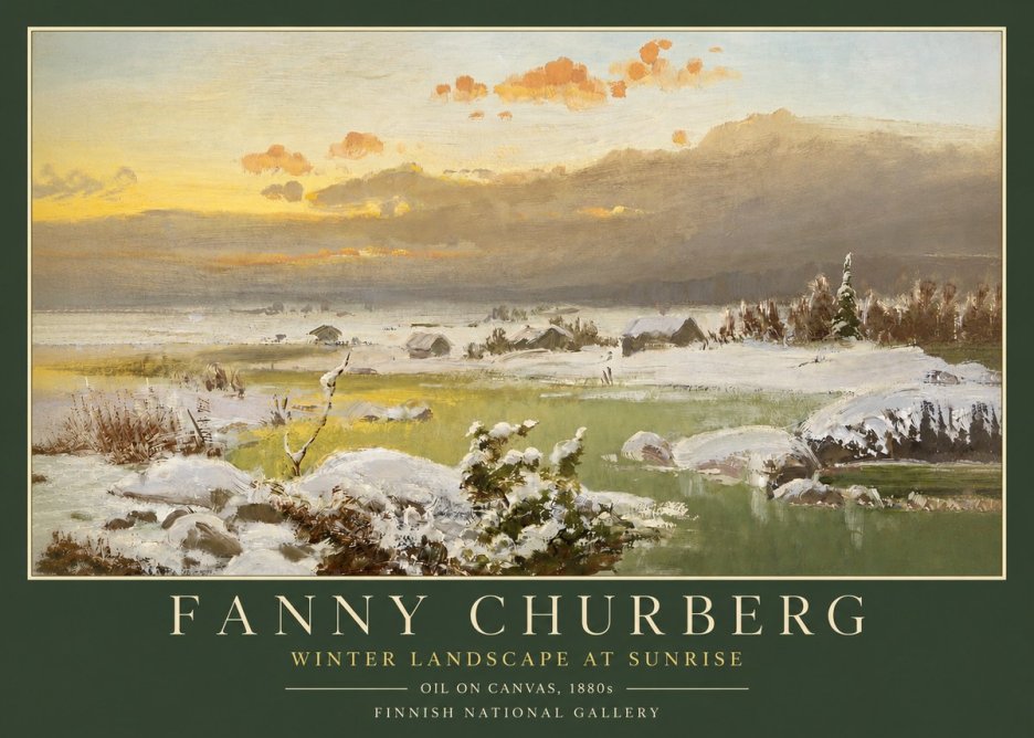 Fanny Churberg Winter Landscape at Sunrise No3 - Plakát