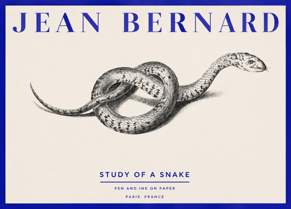 Jean Bernard Study of a Snake No2 - Plakát