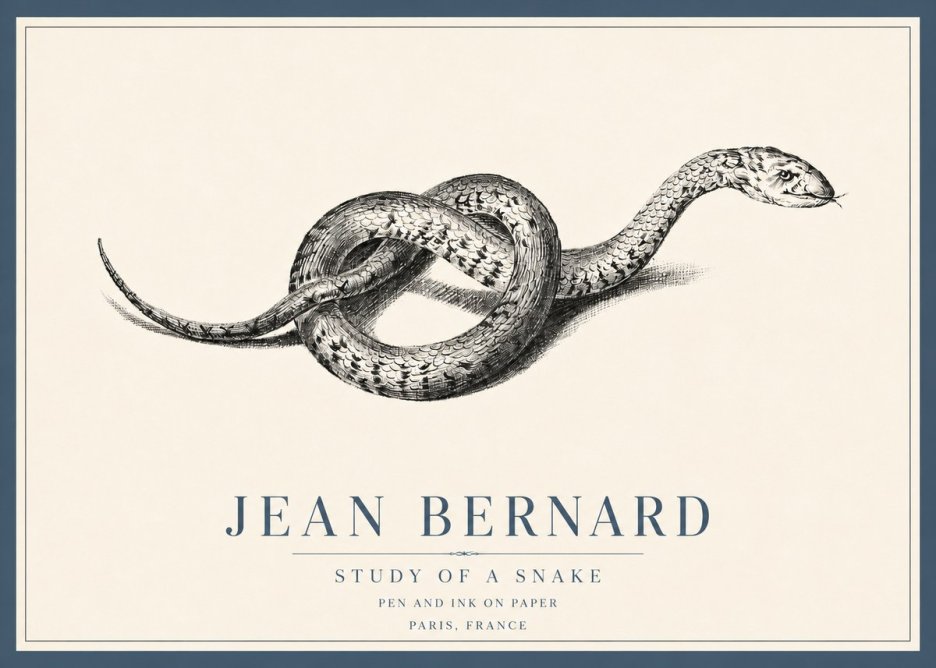 Jean Bernard Study of a Snake No4 - Plakát