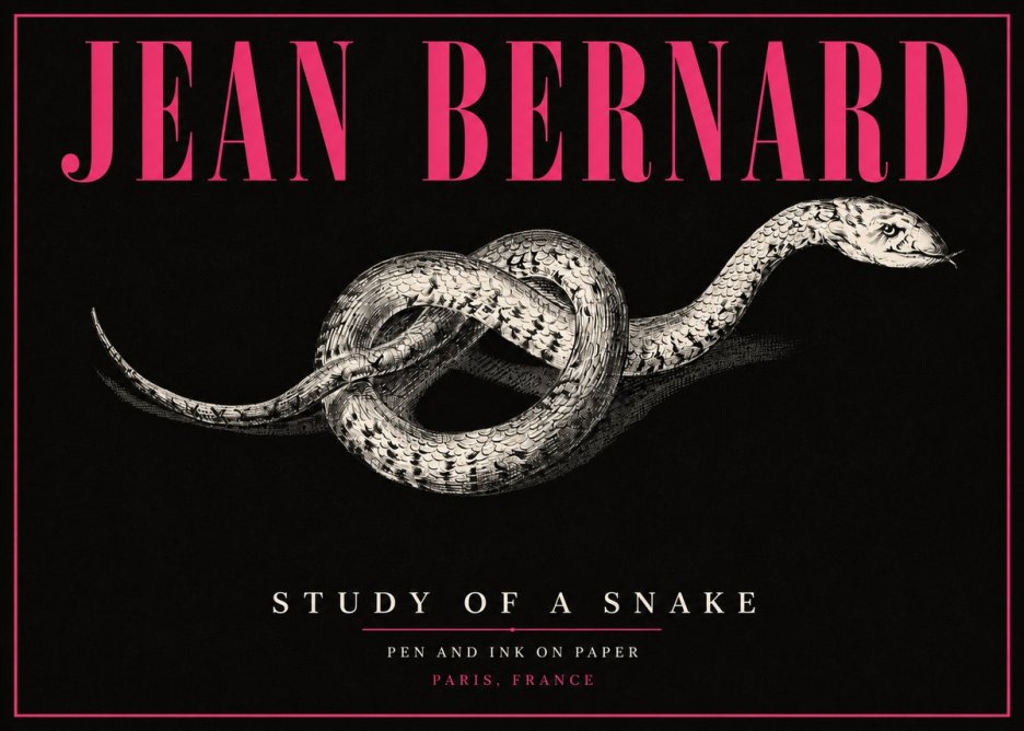 Jean Bernard Study of a Snake No5 - Plakát