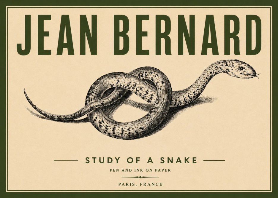 Jean Bernard Study of a Snake No6 - Plakát