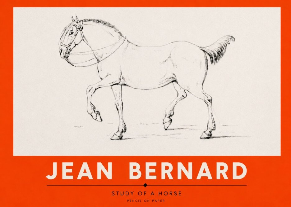 Jean Bernard Study of a Horse XVI No2 - Plakát