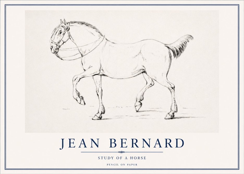 Jean Bernard Study of a Horse XVI No3 - Plakát