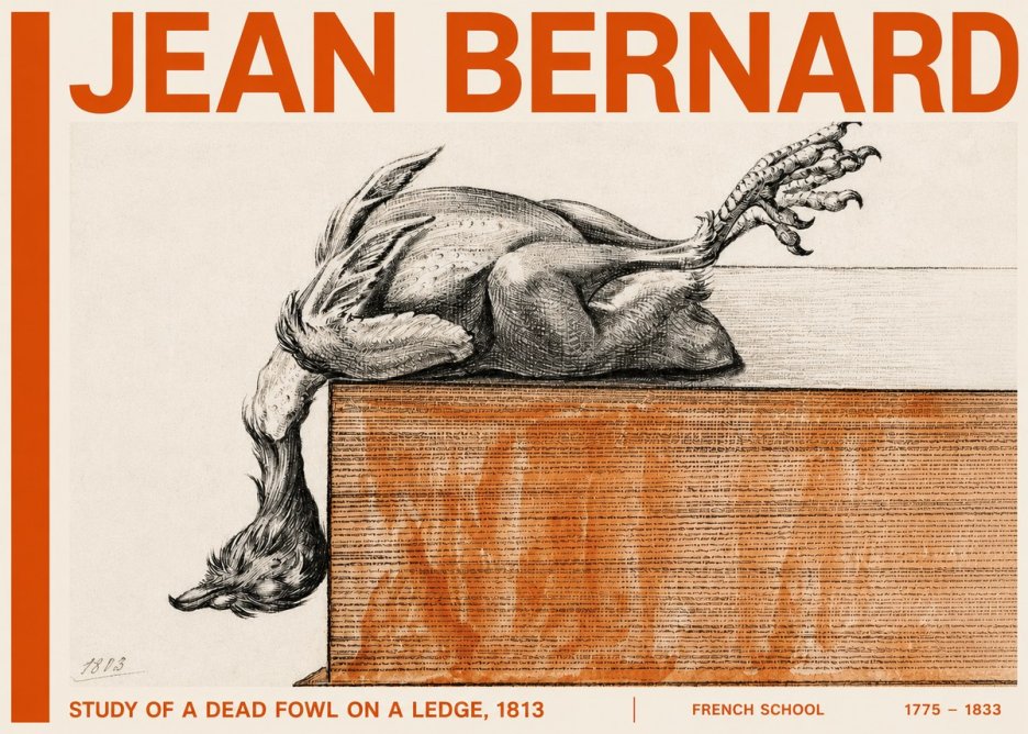 Jean Bernard Study of a Dead Fowl on a Ledge, 1813 No4 - Plakát