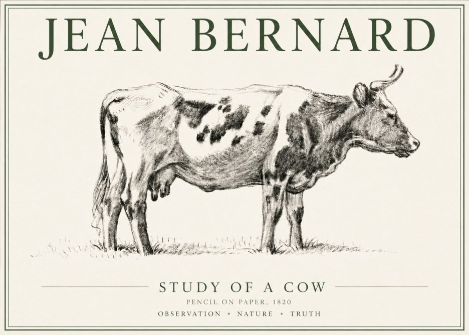 Jean Bernard Study of a Cow XX No6 - Plakát