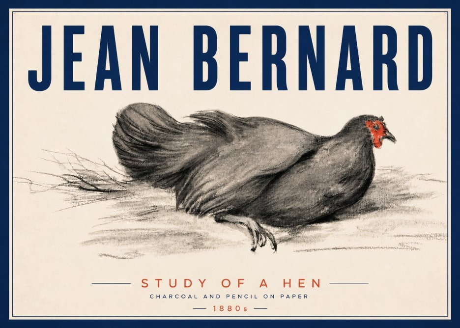 Jean Bernard Study of a Hen No5 - Plakát
