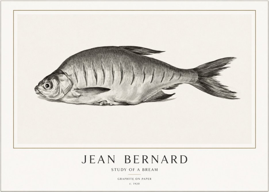 Jean Bernard Study of a Bream No1 - Plakát