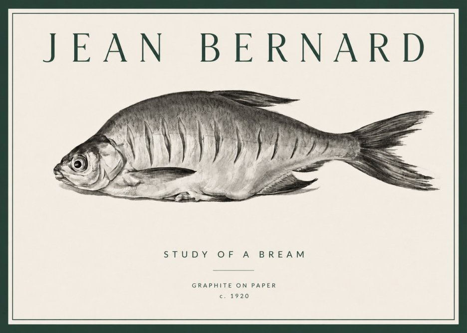 Jean Bernard Study of a Bream No3 - Plakát