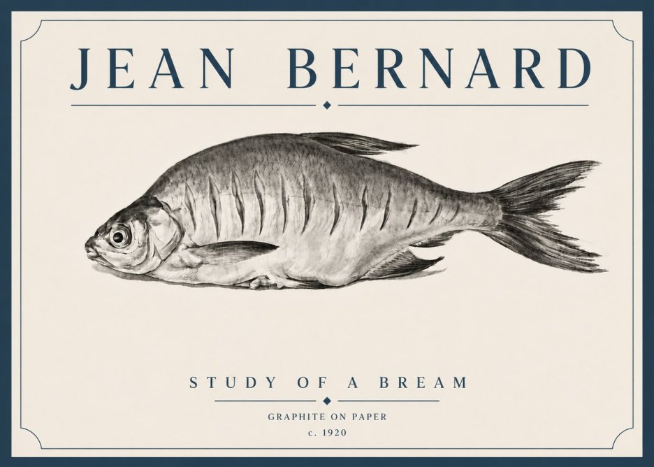 Jean Bernard Study of a Bream No5 - Plakát