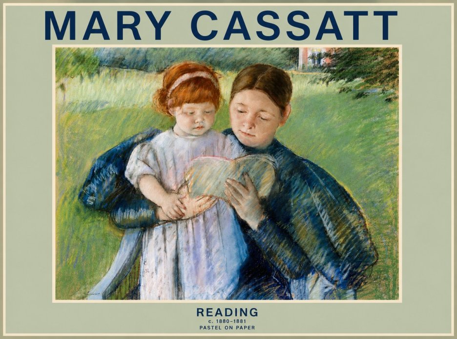 Mary Cassatt Reading No2 - Plakát