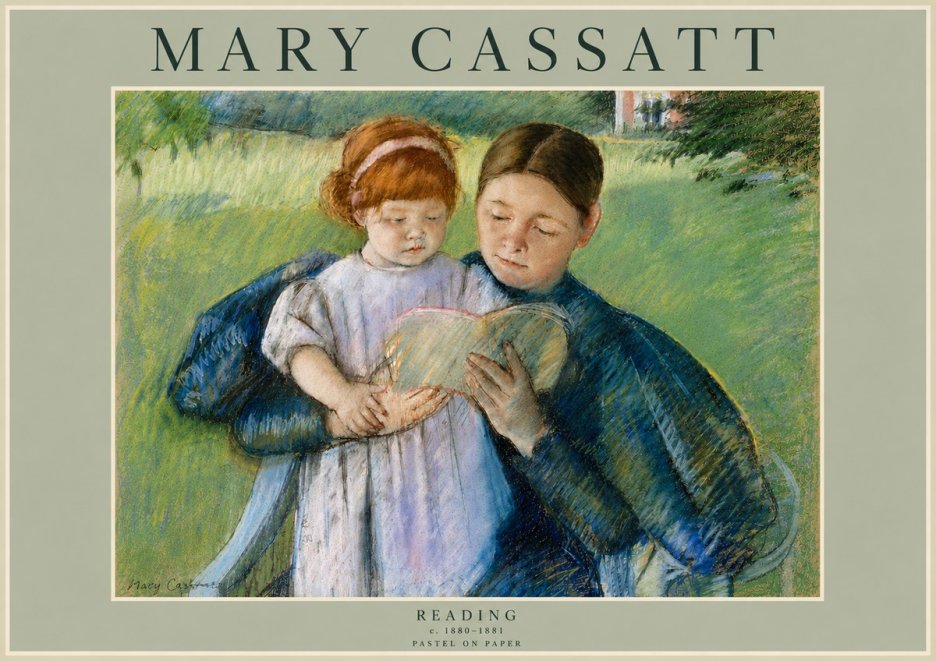Mary Cassatt Reading No5 - Plakát