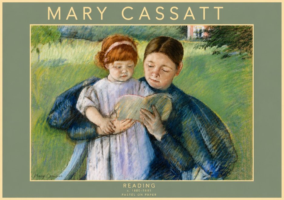 Mary Cassatt Reading No6 - Plakát