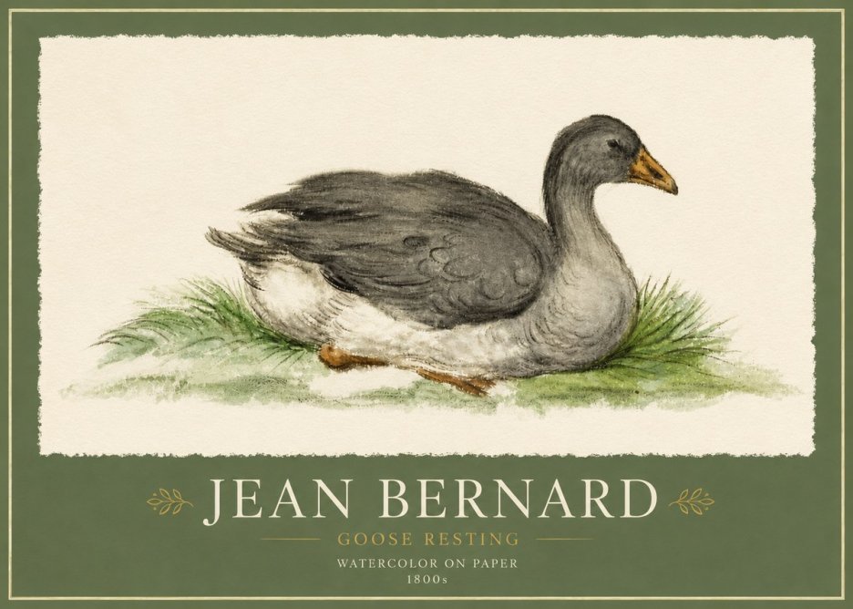 Jean Bernard Goose Resting No3 - Plakát