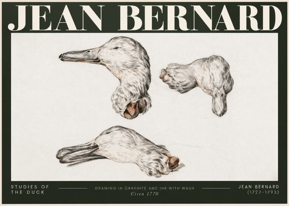 Jean Bernard Studies of the Duck No5 - Plakát