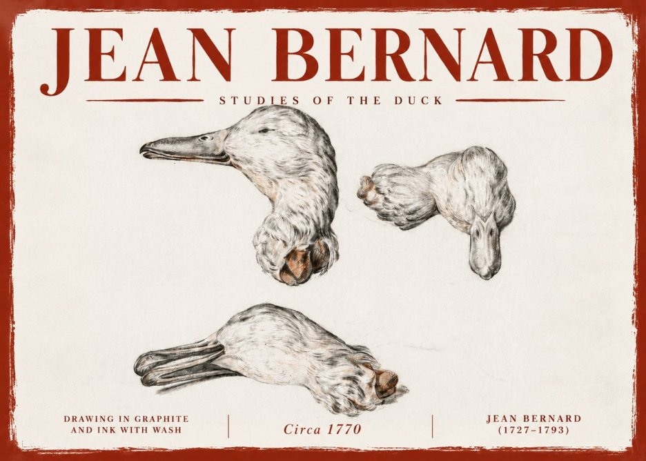 Jean Bernard Studies of the Duck No6 - Plakát