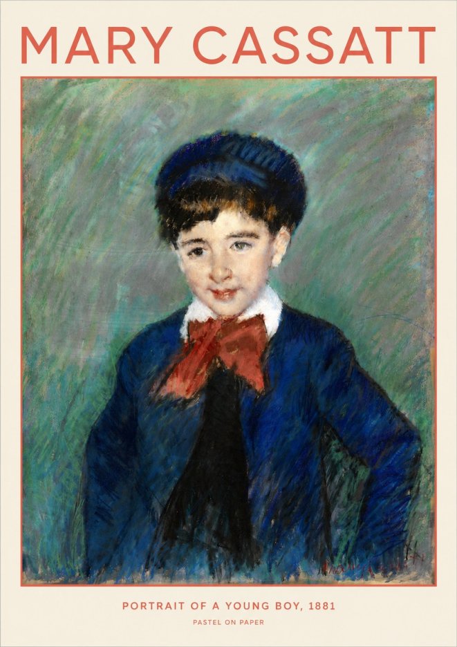 Mary Cassatt Portrait of a Young Boy, 1881 No2 - Plakát