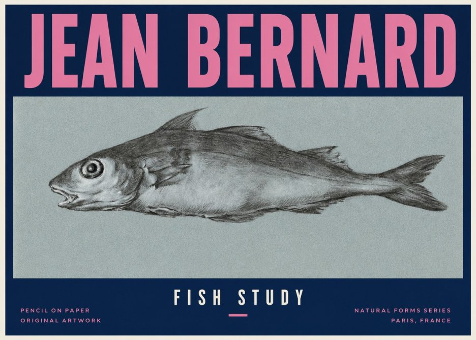 Jean Bernard Fish Study I No3 - Plakát