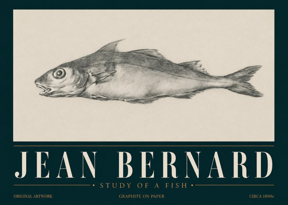 Jean Bernard Fish Study I No6 - Plakát
