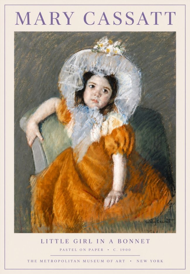 Mary Cassatt Little Girl in a Bonnet No6 - Plakát
